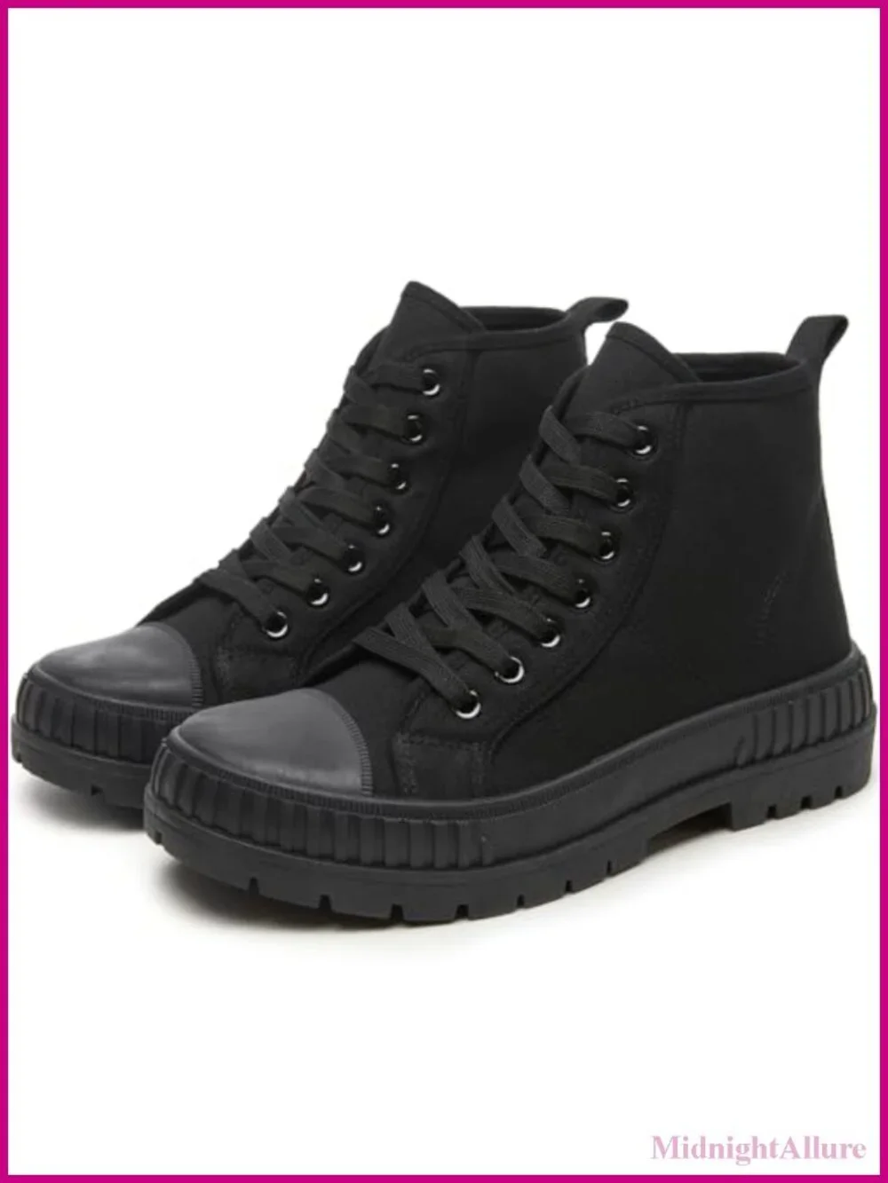 Women's High Top Platform Sneakers Canvas Lace-Up Non-Slip